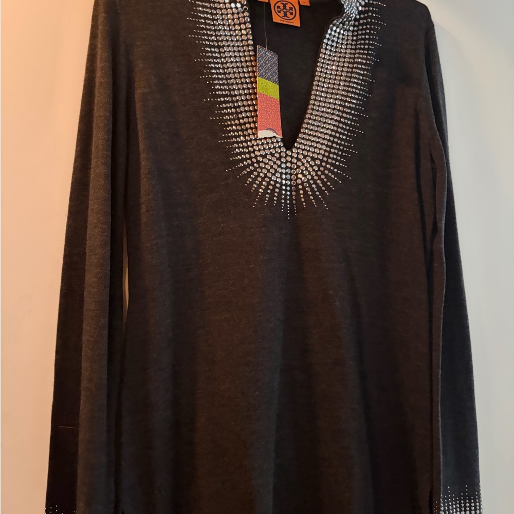 Tory Burch Black Tunic with White Accents